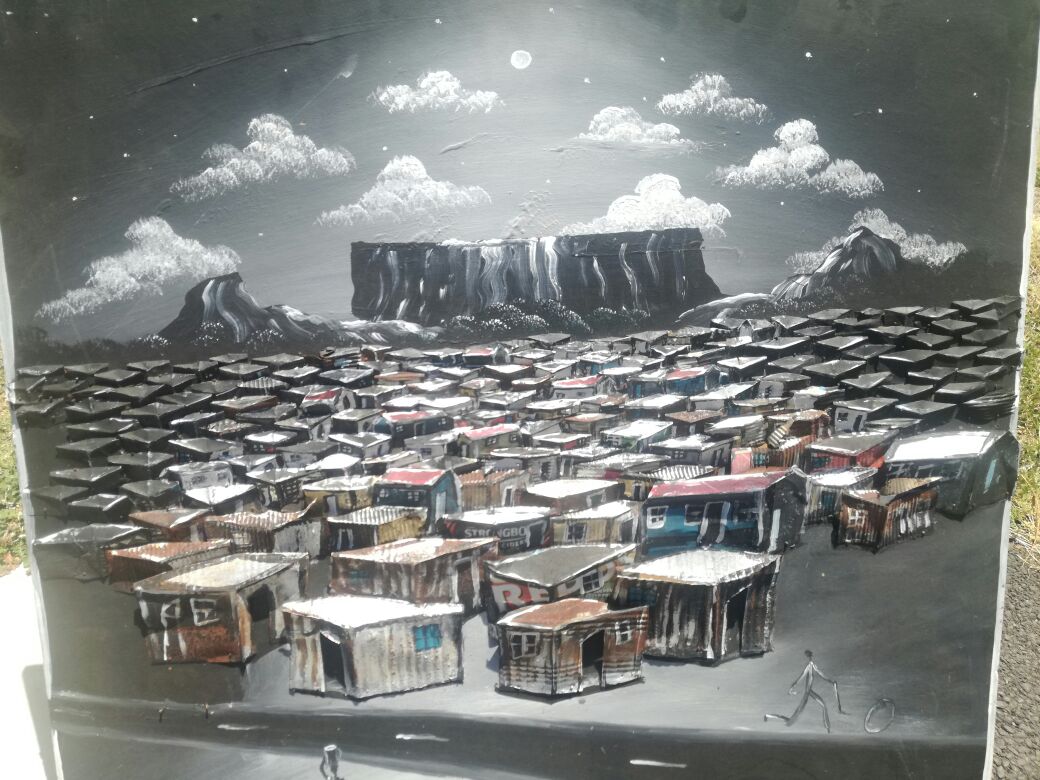 Roadside artist uses tins to show life in informal settlements